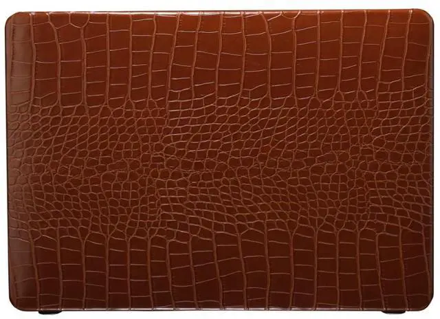 Alt view image 3 of 5 - FFBOFFC Laptop Hard Case Compatible with MacBook 12 Inch Case Cover with Retina Display 2017 2016 2015 Release Model A1534, Leather Crocodile Print Protective Shell Case & Keyboard Cover, Brown