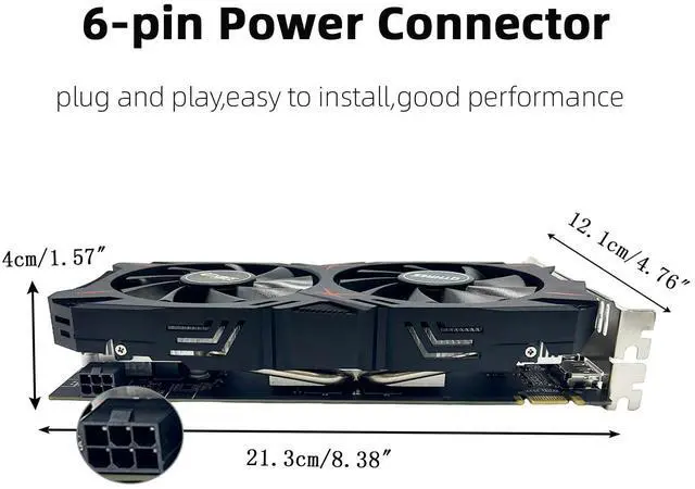 Alt view image 4 of 5 - QTHREE Geforce GTX 960 4GB Graphics Card, GDDR5 128-bit, DP, HDMI, DVI, Video Card for PC, Computer GPU, PCI Express x16