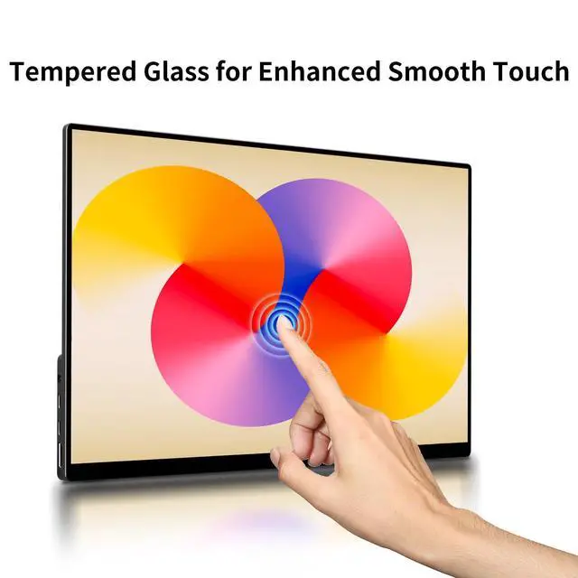 Alt view image 2 of 5 - DAMRAPT Portable Monitor Touchscreen 15.6" 1080P 10-Point Touch Screen, Travel Monitor with Protective Sleeve & Built-in Stand, HDMI USB C External Screen for Laptop, PC