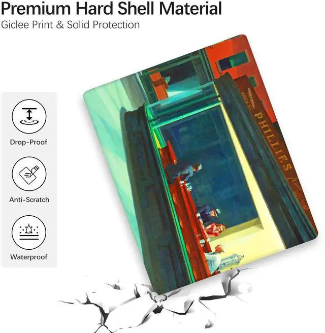 Alt view image 4 of 5 - Berkin Arts Compatible with MacBook Pro 13 inch Cover, 2022-2016 Release A1706/A1989/A2159 with Keyboard Cover & Screen Protector American Scene Painting (Nighthawks by Hopper)