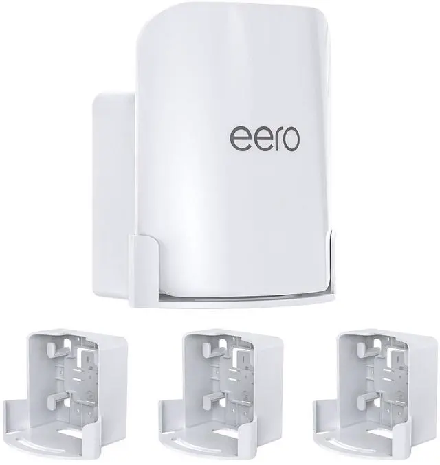 Main image of Eero Pro 7 Wall Mount for eero Pro 7 Mesh Wi-Fi 7 router, Space-Saving Holder with Cable Management, Wall & Outlet Mounting, Easy Installation, Includes Screws & Quick Start Guide (White, 3 Pack)
