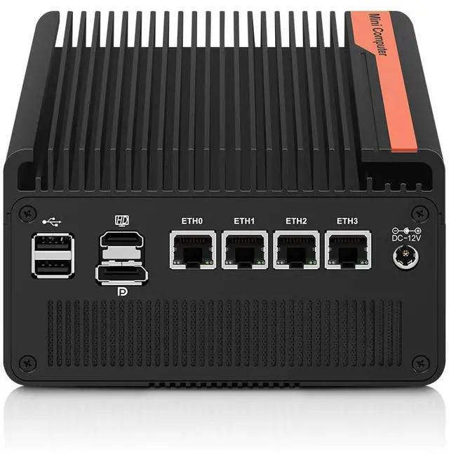 Alt view image 2 of 5 - Mini PC N100 NAS 5 M.2 Nvme Pocket NAS Small PC,4X2.5GbE LAN Mirco Desktop Computer 2HD 4K@60HZ,Router/QNAS/Firewall DDR5 for Office Business