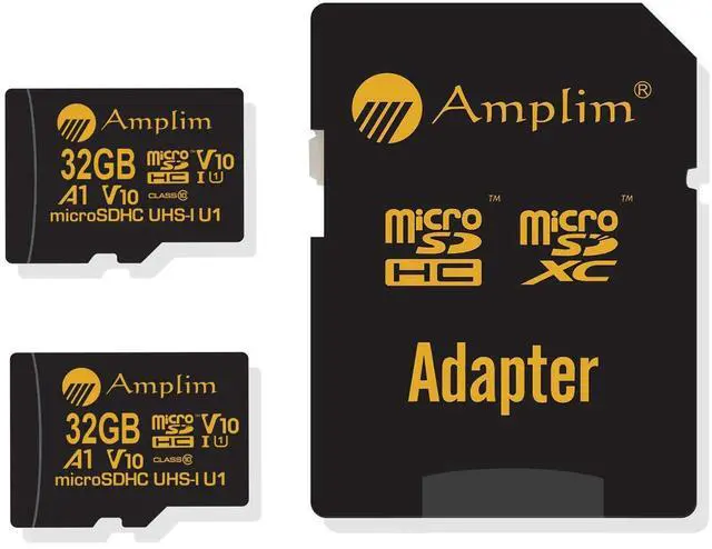 Alt view image 2 of 5 - Amplim 32GB Micro SD Card, 2 Pack MicroSD Memory Plus Adapter, MicroSDHC Class 10 UHS-I U1 V10 TF Extreme High Speed Switch, Raspberry Pi, Phone Galaxy, Camera Cam, Tablet, PC