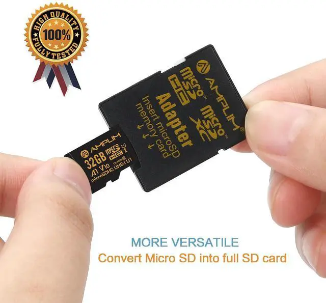 Alt view image 3 of 5 - Amplim 32GB Micro SD Card, 2 Pack MicroSD Memory Plus Adapter, MicroSDHC Class 10 UHS-I U1 V10 TF Extreme High Speed Switch, Raspberry Pi, Phone Galaxy, Camera Cam, Tablet, PC