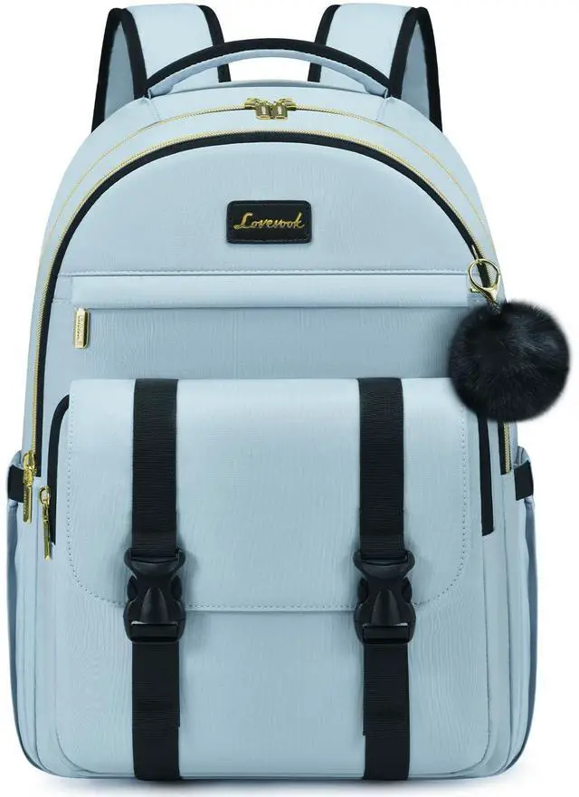 Main image of LOVEVOOK School Backpack for Teen Girls, Student Backpack Purse for 14-16 Teenage, Cute Kid Bookbag, Back to School Backpacks Fit 15.6 Inch Laptop, Large College Travel Bag, Sky Blue