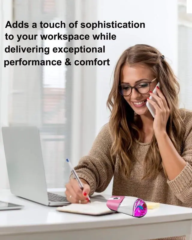 Alt view image 4 of 5 - Wireless Mouse Cute Pink Aqua Water Mice Aesthetic Clear Silent Optical Portable Lightweight Retro Mice for PC Laptop Computer MacBook Kids Girl Women Gift with Liquid Water Section & Floater Dolphin