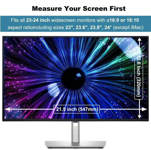 Alt view image 3 of 5 - 2 Pack Anti-Blue Light & Anti-Scratch Screen Protector Shield for 23, 23.6, 23.8, 24 Inches Desktop Computer Monitor, Hanging Block Filter Panel for Eye Protection
