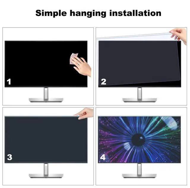 Alt view image 5 of 5 - 2 Pack Anti-Blue Light & Anti-Scratch Screen Protector Shield for 23, 23.6, 23.8, 24 Inches Desktop Computer Monitor, Hanging Block Filter Panel for Eye Protection