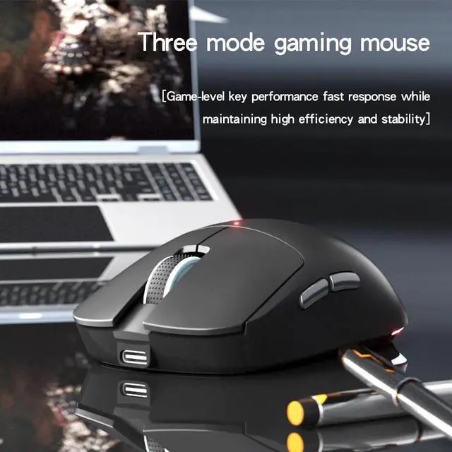 Alt view image 2 of 5 - XT624 Wireless Bluetooth Mouse, LED Rechargeable Ergonomic with Multi Mode 2.4G Wireless USB +BT1+BT2, Portable Bluetooth Mouse for Laptop PC Computer (White)