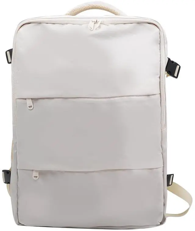 Main image of SCHONERZG Travel Backpack for Women & Men, Waterproof Carry On Backpack Airline Approved Laptop Backpack Fits 15.6 Inch Laptop, Business Computer Bookbag for Work, College, Travel (Ivory, Medium)