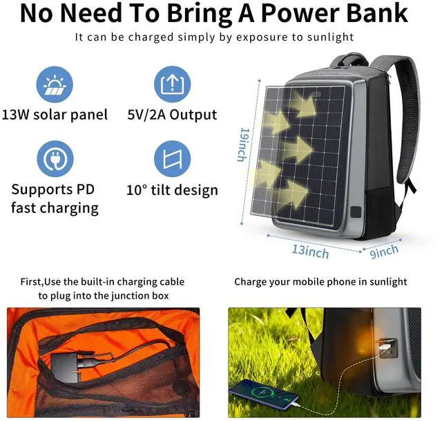 Alt view image 2 of 5 - 30L Travel Laptop Backpack with Junction Box & USB Charging Port, Travel Carry on Backpack for Women Men, TSA Lock Water Resistant Middle High School College Backpack fits 16 Inch Laptop