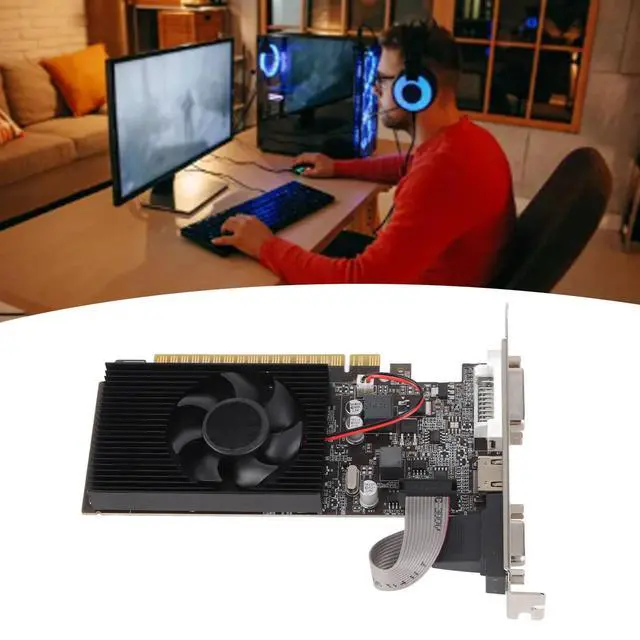 Alt view image 4 of 5 - CYTGOUPER GT610 Graphics Card with Silence Cooling Fan,1GB DDR3 Graphics Card with DVI VGA Interface, 64 Bit 810MHz Graphics Card Express 2.0 X 16 for Gaming Pc and Multimedia Use
