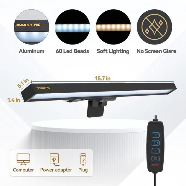 Alt view image 5 of 5 - Led Desk Lamp for Office Home Computer Monitor Light Bar USB Powered Monitor Lamp Adjustable Color Temperature Brightness Laptop LED Screen Light Bar USB Led Light for College Game Reading Accessories