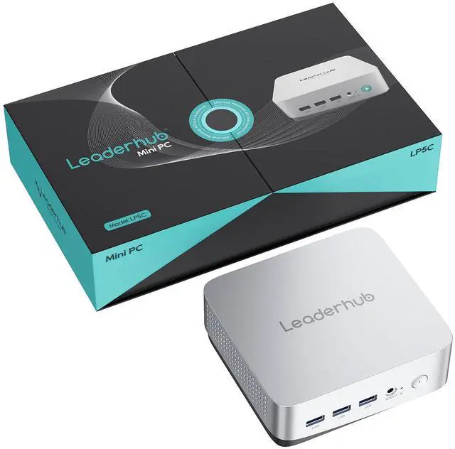 Main image of leaderhub LP5C Mini PC i5-12450HX(Turbo 4.4 GHz) 16GB DDR4 X2 512GB (UP to 4TB) M.2 NVMe SSD, Mini Computers, USB 3.2, WiFi 6, BT5.2, RJ45 2.5G/ 4K Triple Display Desktop PC