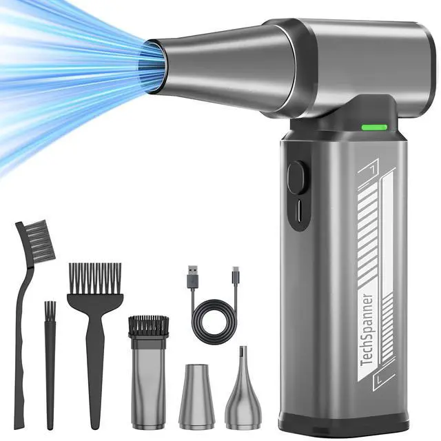Main image of Compressed Air Duster-300000RPM Super Power Cordless Electric Air Duster, Stepless Adjustment & 3-Gear Adjustable Rechargeable Brushless Motor Air Blower for Computer, Keyboard, House, Outdoor and Car