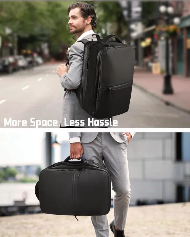 Alt view image 2 of 5 - Zurligi Vacuum Backpack Travel - 60L Expandable Airback Vacuum Seal Compression Backpack with Pump, Vacpack, Water Resistant, TSA Lock, for Hiking, Camping, Outdoor, Business