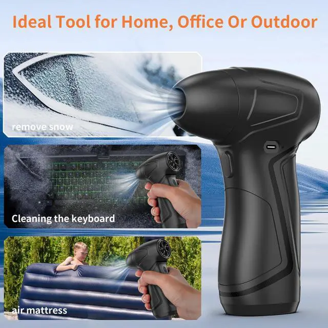 Alt view image 3 of 5 - PinaiIon Rechargeable Compressed Air Duster for PC Computer, Cordless Mini Air Blower Portable, Super Powerful Dust Blower Speed Adjustable, Air Duster for Home, Outdoor, Leaf, Keyboard, Car Cleaning