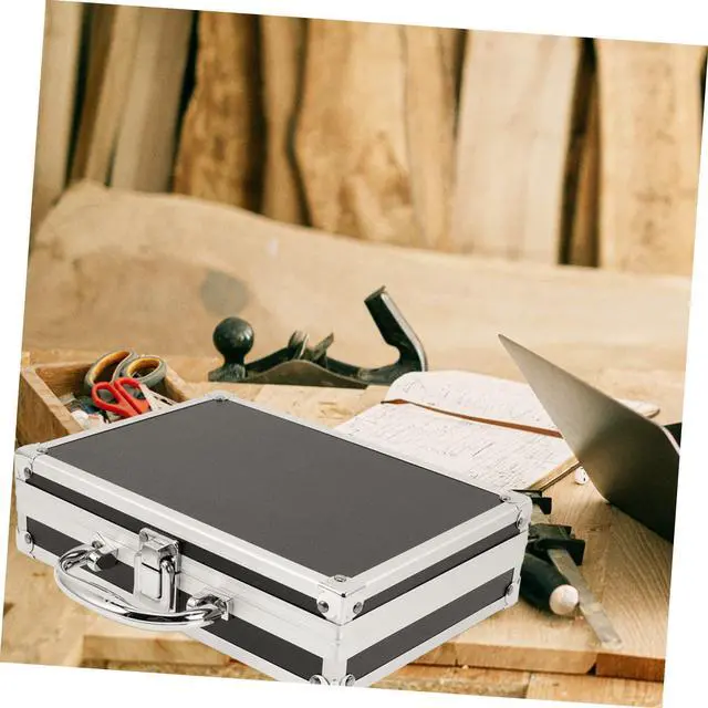 Alt view image 2 of 5 - COLLBATH Box Aluminum Hard Cases Emergency Kit Cash Money Hard Case Suitcase Laptop Carrying Case Case Cosmetic Carrying Case Laptop Briefcase Home Tools Portable Travel Flat