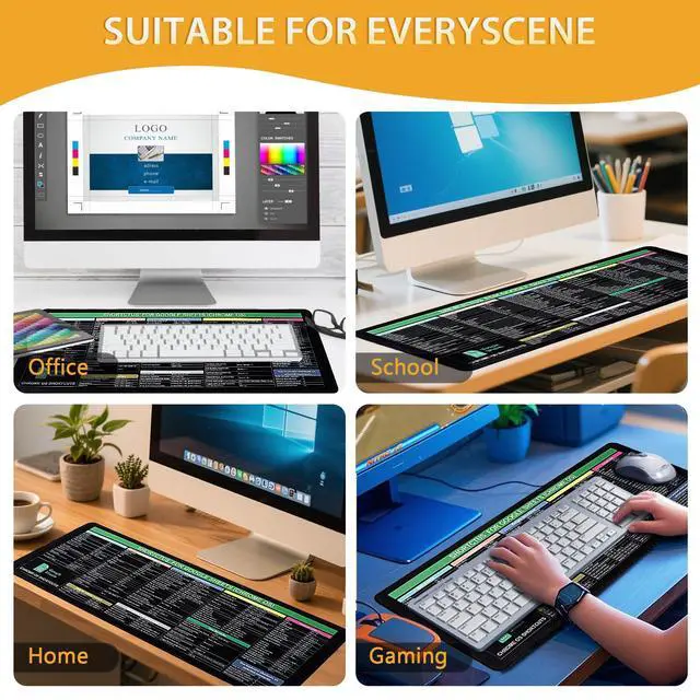 Alt view image 5 of 5 - Mouse Pad with Shortcuts for Google Sheets Cheat Sheet Mousepad - Chrome OS,Large Size XL Gaming Pad for Mouse and Keyboard, High Definition Printing, Stitching,Washable, Anti Slip