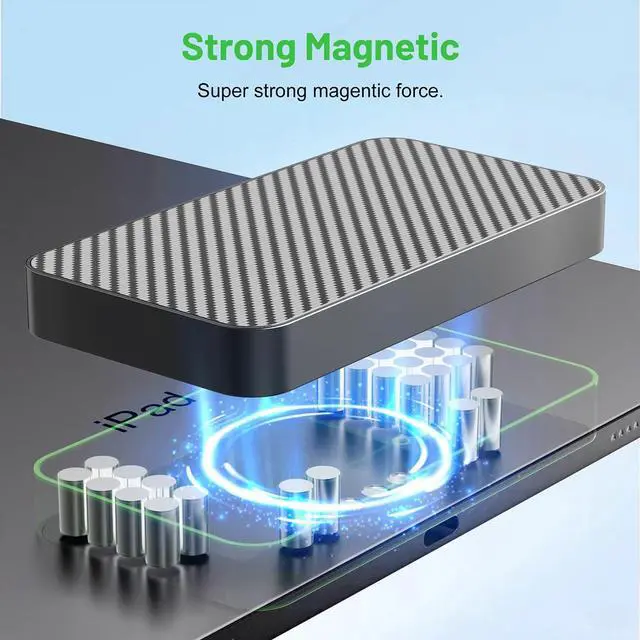 Alt view image 4 of 5 - Magnetic Wireless Charger for iPad Pro 12.9inch, 18W Fast Charging Smart Connector Charger, Aluminum Alloy Wireless Charging Pad with 5ft USB-C Cord Cable (Adapter Not Included) (12.9inch)