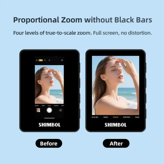 Alt view image 5 of 5 - Shimbol Vlog Selfie Monitor Screen CP5 Mini 2,Back Camera Monitor for iPhone with 2.4 inch Real-Time Phone Screen Mirroring,30m Range,4H Run Time,Wireless Shutter Control (Black)