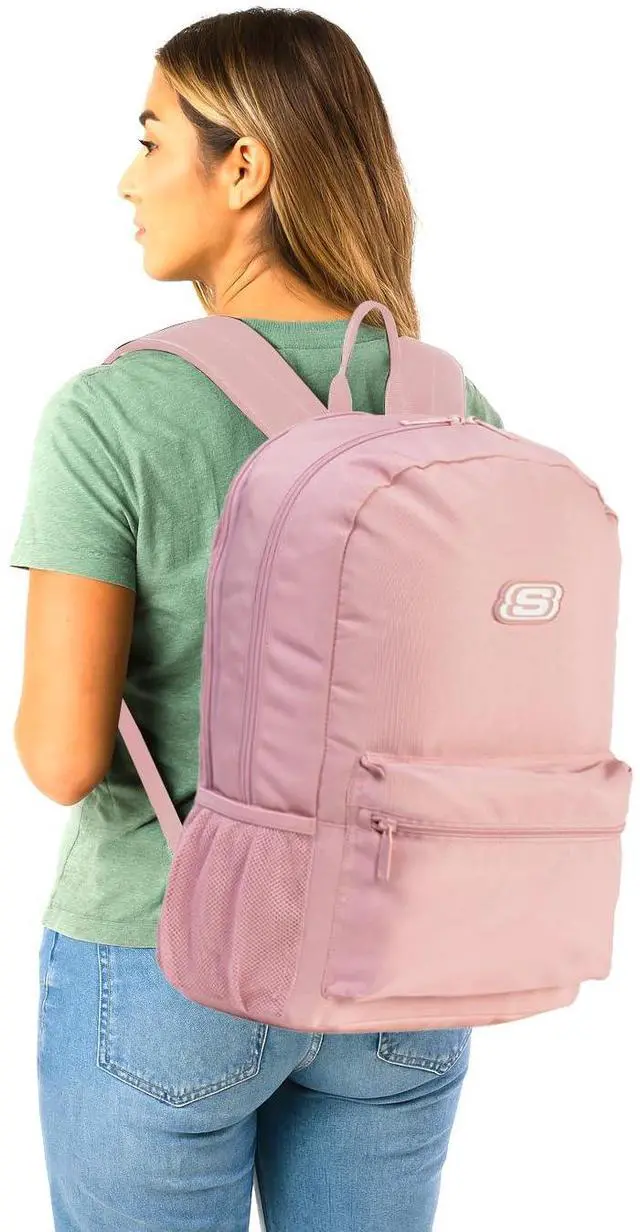 Alt view image 2 of 5 - Skechers 365 Essential Travel Backpack for Women & Men, College Backpack, Laptop Bag, Multipurpose Back Pack & Book Bag (Lotus & White)