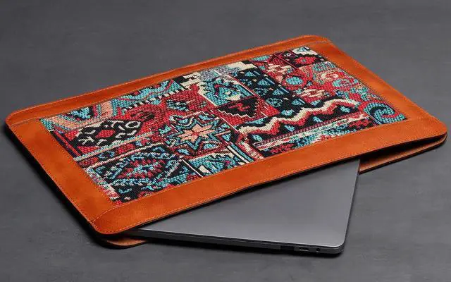 Alt view image 4 of 5 - CPNVWA Genuine Leather Laptop Sleeve Compatible with MacBook Air 13 M4 M3 M2 M1 2025-2018MacBook Pro M2 M1 2025-2016,13" - 13.6" Laptops Protective Cover,Brown