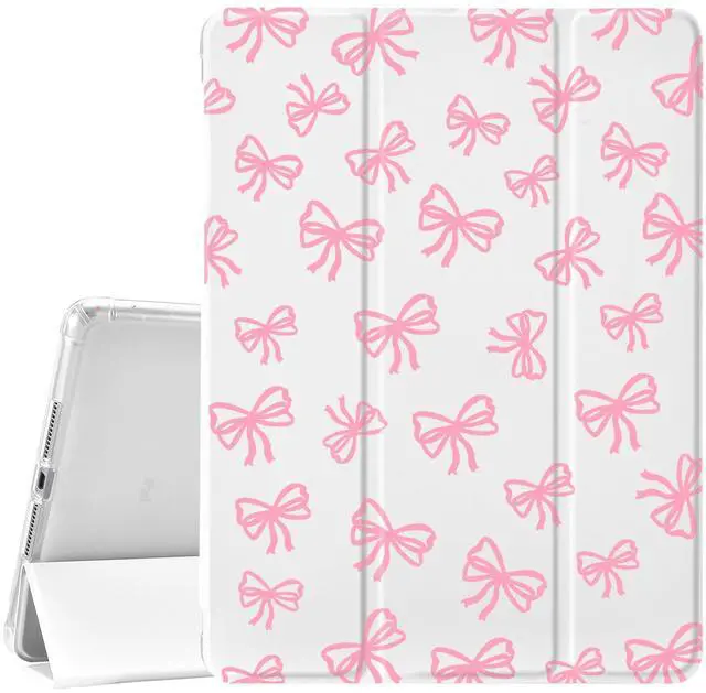 Main image of JOYLAND Girly Bow Pad Case for iPad 7th/8th/9th Generation - White with Pencil Holder, Auto Wake/Sleep, Anti-Scratch Shockproof Premium Folio Stand for iPad 2019/2020/2021-10.2 Inch