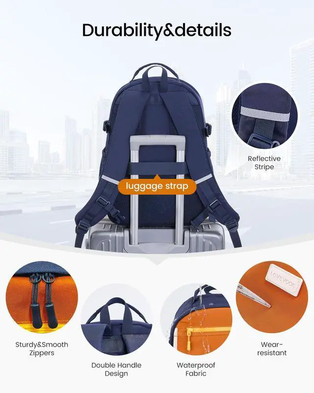 Alt view image 5 of 5 - LOVEVOOK School Backpack for Girls with Large Tumbler Holder Pockets, Student Cute Bookbag 17.3 inch Laptop Daypack for Middle School Teen, Waterproof College Travel Bag for Women