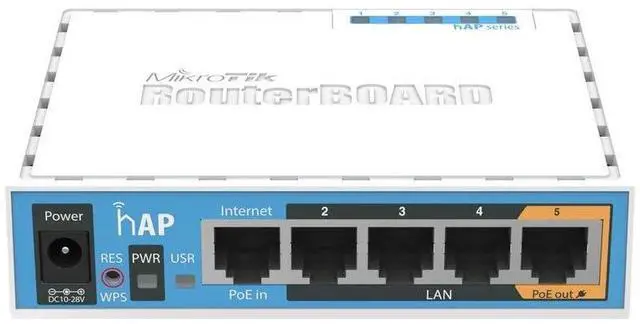 Main image of Mikrotik hAP Internal Power Over Ethernet (PoE) White WLAN Access Point