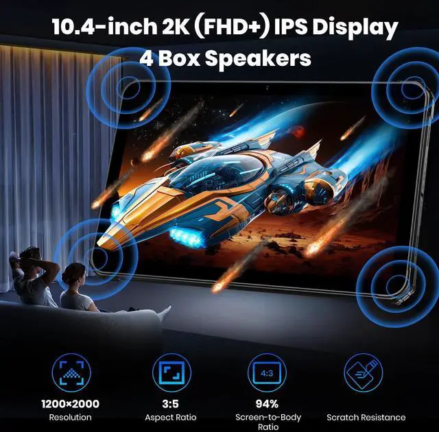 Alt view image 4 of 5 - FOSSIBOT DT3 10.4 inch Rugged Tablet,21560mAh,32GB+256GB/2TB, Android15,66W Rapid Charging,2K IPS Display,Wi-Fi6,IP68,IP69K Waterproof Tablet,5G OutdoorTablet,64+32MP Camera,Face Unlock,OTG (Blue)