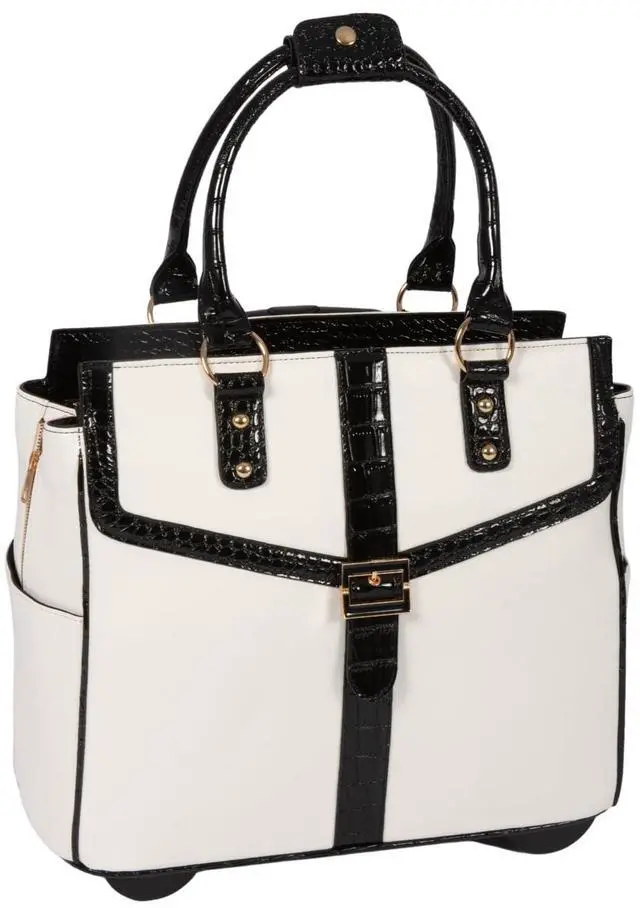 Main image of JKM & Company Rolling Laptop Bag for Women | Designer Wheeled Briefcase | Fits 13-17" Laptops | Office Travel Computer Case (Starlet)