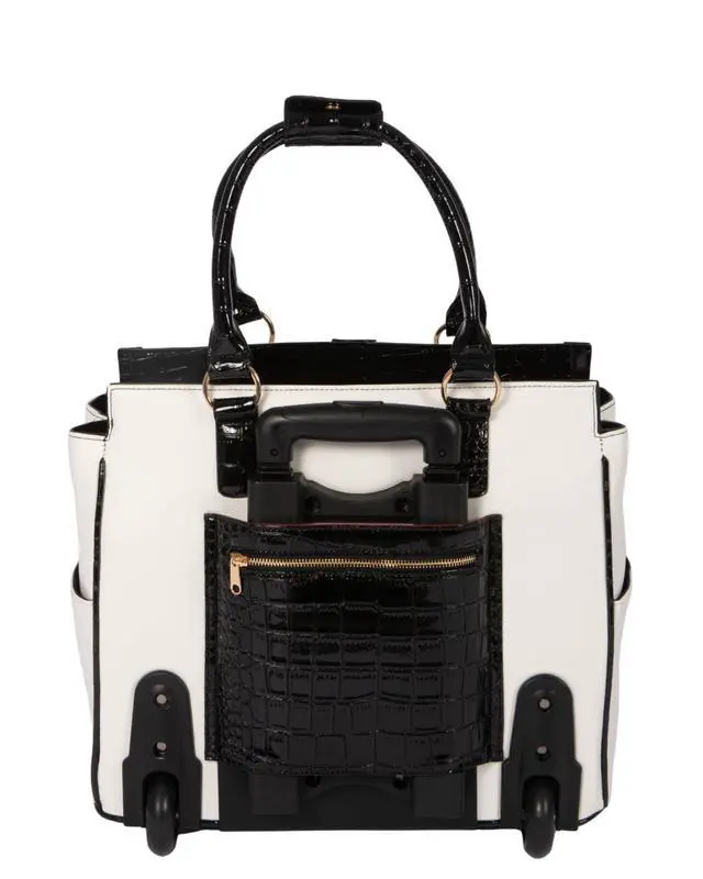 Alt view image 5 of 5 - JKM & Company Rolling Laptop Bag for Women | Designer Wheeled Briefcase | Fits 13-17" Laptops | Office Travel Computer Case (Starlet)