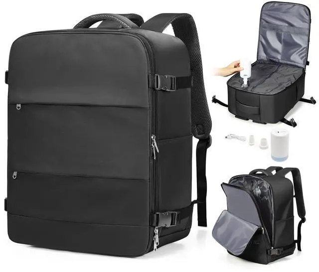 Main image of bergsalz Vacuum Seal Backpack Travel With Pump,Large Carry On Vacpack Backpacks For Women Men,Mochila De Viaje Compresion Al Vacio,Personal Item Travel Backpack With Vacuum System,Black