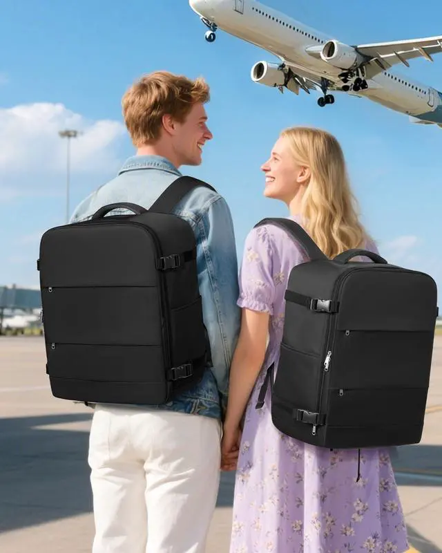 Alt view image 2 of 5 - bergsalz Vacuum Seal Backpack Travel With Pump,Large Carry On Vacpack Backpacks For Women Men,Mochila De Viaje Compresion Al Vacio,Personal Item Travel Backpack With Vacuum System,Black