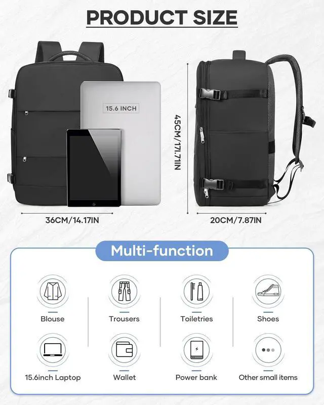 Alt view image 3 of 5 - bergsalz Vacuum Seal Backpack Travel With Pump,Large Carry On Vacpack Backpacks For Women Men,Mochila De Viaje Compresion Al Vacio,Personal Item Travel Backpack With Vacuum System,Black