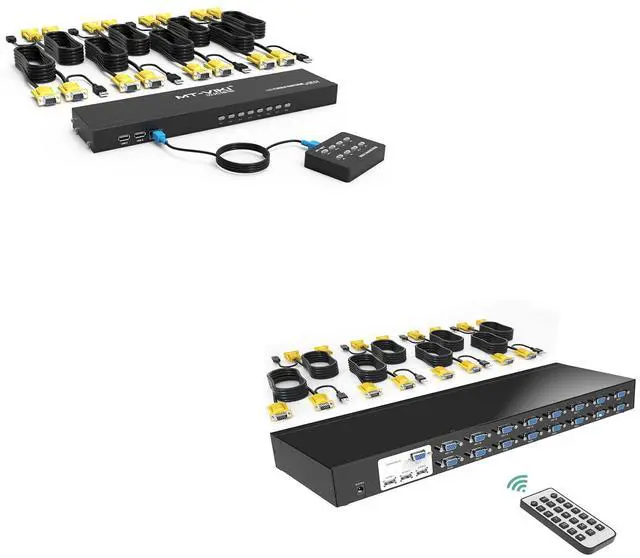 Main image of MT-VIKI 8 Port KVM Switch VGA + 16 Port Rack Mount KVM