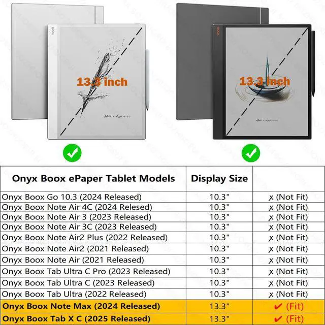 Alt view image 2 of 5 - BOZHUORUI Slim Case for 13.3" Boox Note Max (2024) & 13.3" Boox Tab X C (2025) | Pen Clasp Design | Book Folio Style | with Sleep/Wake | Vegan PU Leather Ultra-Thin Magnetic SleepCover (Sage Green)