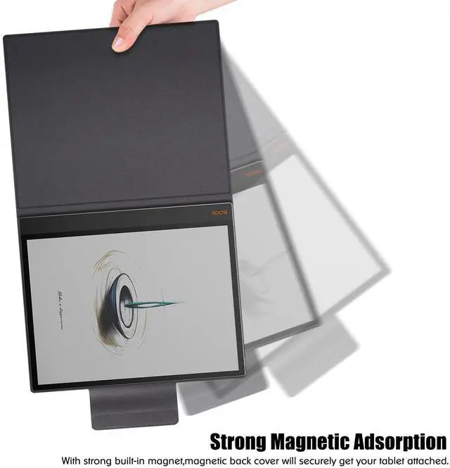 Alt view image 5 of 5 - BOZHUORUI Slim Case for 13.3" Boox Note Max (2024) & 13.3" Boox Tab X C (2025) | Pen Clasp Design | Book Folio Style | with Sleep/Wake | Vegan PU Leather Ultra-Thin Magnetic SleepCover (Sage Green)