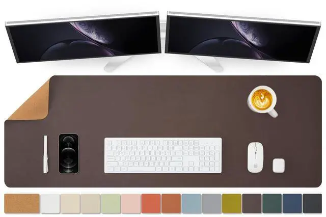 Main image of Large Cork Desk Mat - 47.2"x 17" Desk Pad for Office and Home - Ideal for Large Mouse Pad and Desk Mats on Top of Desks(Coffee)