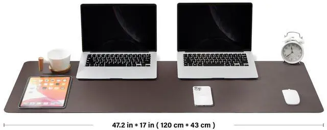 Alt view image 2 of 5 - Large Cork Desk Mat - 47.2"x 17" Desk Pad for Office and Home - Ideal for Large Mouse Pad and Desk Mats on Top of Desks(Coffee)