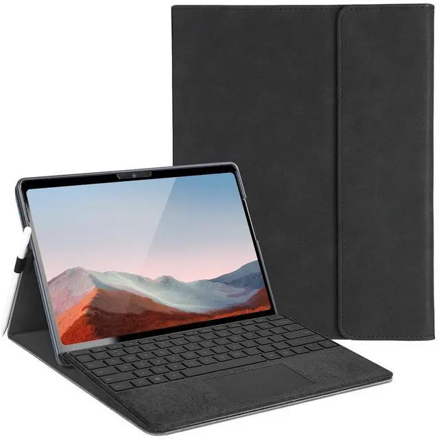 Main image of Case for 10-inch Microsoft Surface Go 4/3/2/1, Multiple Angle Viewing, Stylus Holder, Light Heat Dissation, Compatible with Type Cover Keyboard, Black