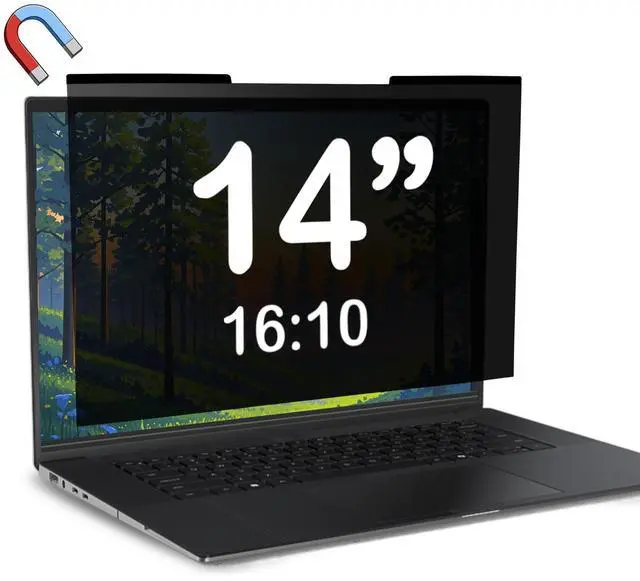 Main image of Magnetic Laptop Privacy Screen 14 inch for 16:10 Computer Monitor, Removable Anti-Glare Screen Privacy Shield, Screen Filter and Protector for Laptop (11 7/8" × 7 7/16"), Fits (WUXGA 1920 × 1200)