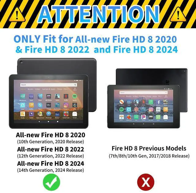 Alt view image 2 of 5 - for Amazon Kindle Fire HD 8 & 8 Plus Case (12th/10th Generation 2024/2022/2020 Release) PU Leather Slim Multiple Angles Stand Smart Cover with Auto Wake/Sleep for Fire 8 & 8 Plus, Library Bookshelfs