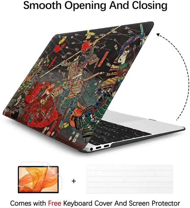Alt view image 3 of 5 - Berkin Arts Compatible with MacBook Pro 13 inch Cover, 2022-2016 Release A1706/A1989/A2159 with Keyboard Cover & Screen Protector Ukiyo-e (The Kusunoki's Final Attack by Kuniyoshi)