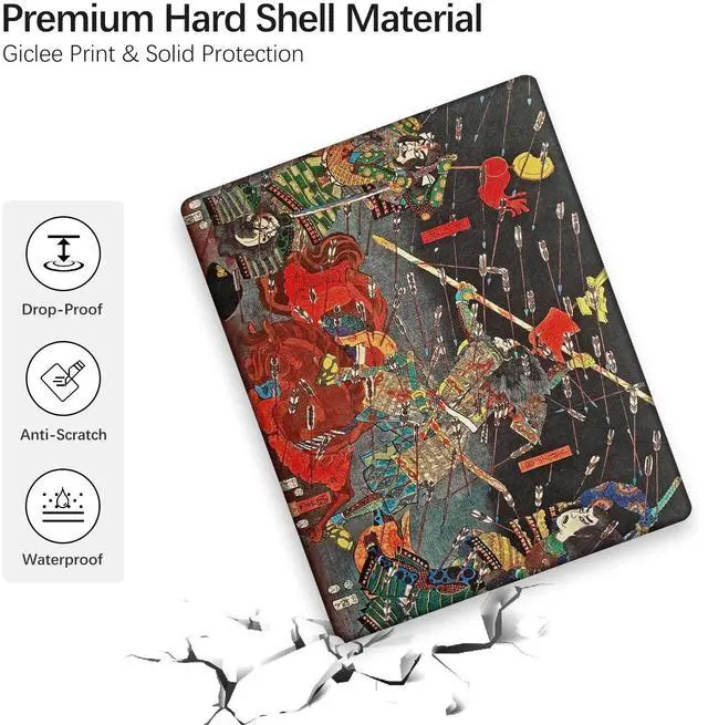 Alt view image 4 of 5 - Berkin Arts Compatible with MacBook Pro 13 inch Cover, 2022-2016 Release A1706/A1989/A2159 with Keyboard Cover & Screen Protector Ukiyo-e (The Kusunoki's Final Attack by Kuniyoshi)