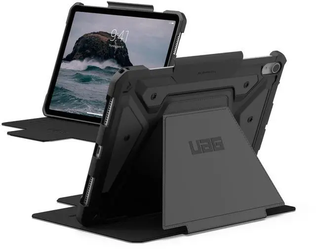 Alt view image 2 of 5 - UAG Urban Armor Gear Designed for iPad Air 11" 6th Gen 2024 Case Metropolis SE Black Bundle with Tempered Glass Shield Screen Protector