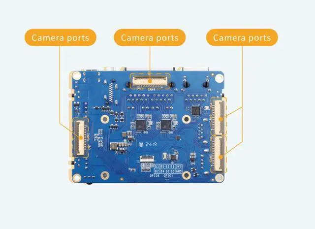 Alt view image 4 of 5 - Orange Pi CM5 Base Board with 2×2.5G LAN Ports, 1×Gigabit LAN Port, 3×Standard CM5 Connectors, 4×Camera Ports, HDMI and USB, CM5 Carrier Board Compatible with Orange Pi CM5 Core Board
