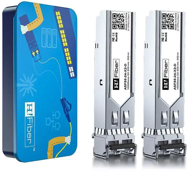 Alt view image 2 of 5 - 2 Pack 1.25Gb Multimode SFP Module with 5m OM3 LC to LC Fiber Cable, 1000Base-SX SFP LC Transceiver MMF,850nm,Compatible for Netgear AGM731F, Ubiquiti, Unifi, Mikrotik, Intel, D-Link and More