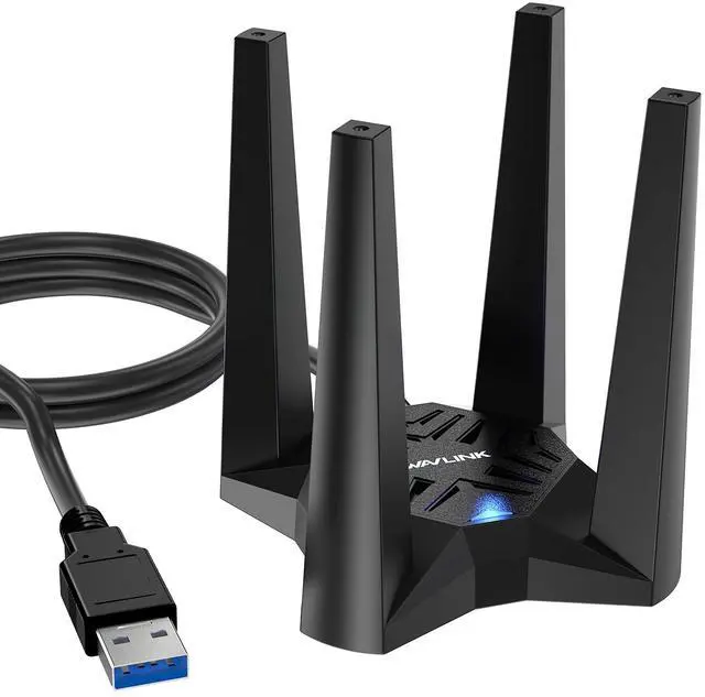 Main image of AX1800 USB WiFi 6 Adapter for Desktop PC, Dual Band 5GHz+2.4GHz PC WiFi Adapter with 4x3dBi High Gain Antennas, MU-MIMO, OFDMA, WPA3, Supports Windows 11/10, Magnetic Base Design